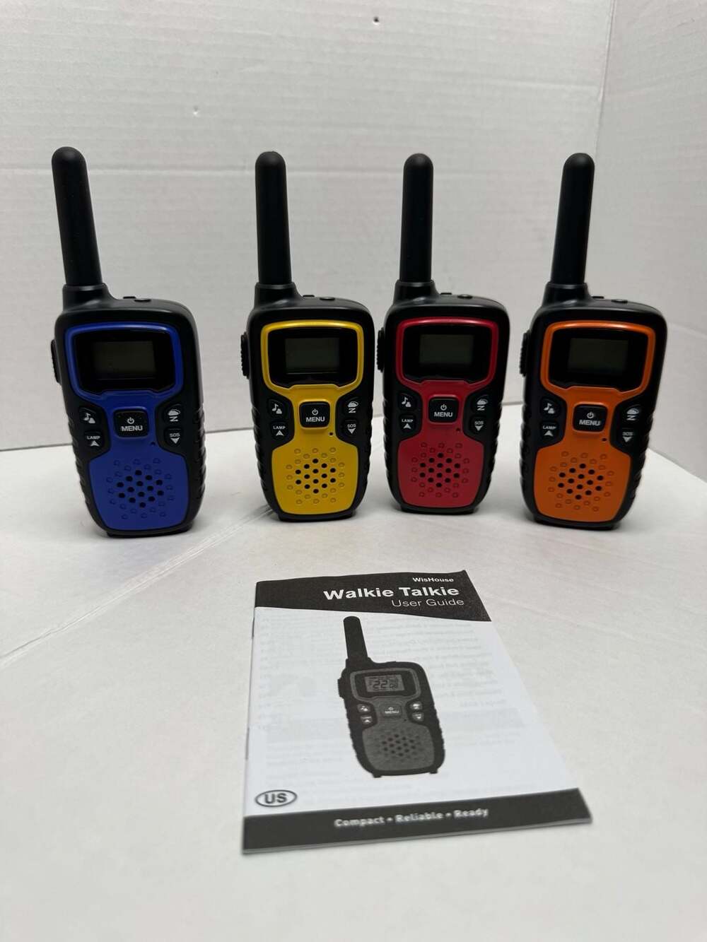 WisHouse Rechargeable Walkie Talkies 4 Pack Colorful